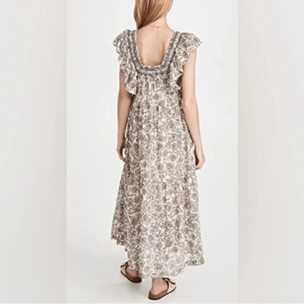 Free People Bonita Printed Midi Dress Tea Combo XS